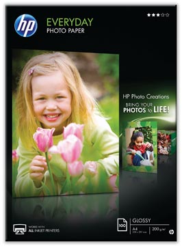 Afbeelding van HP Everyday fotopapier ft A4, 200 g, pak van 100 vel, glanzend