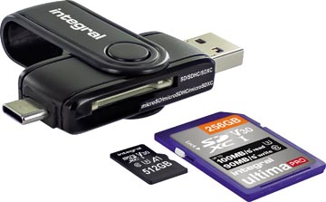 Afbeelding van Kaartlezer Integral SD + Micro naar 3.1 USB C A