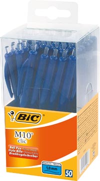 Afbeelding van Bic balpen M10 Clic, doos met 50 stuks, blauw