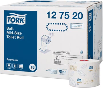 Afbeelding van Tork Premium Toilet papier compact rol 2 lgs T6