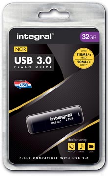 Afbeelding van Integral USB stick 3.0, 32 GB, zwart