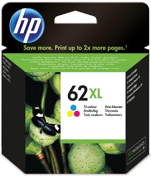 Afbeelding van HP 62XL (C2P07AE) Inktcartridge 3 kleuren Hoge capaciteit
