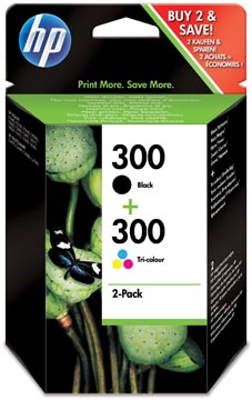 Afbeelding van HP 300 (CN637EE) Inktcartridge Zwart + 3 kleuren Voordeelbundel