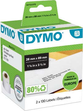 Afbeelding van Dymo Labels 89x28mm 2x130x