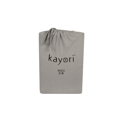 Afbeelding van Hoeslaken Kayori Shizu Taupe (Jersey) 1 persoons (70/80 x 200/210/220 cm)