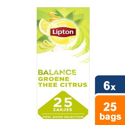 Afbeelding van Lipton Balance Green Tea Citrus 25 theezakjes Doos 6 stuks