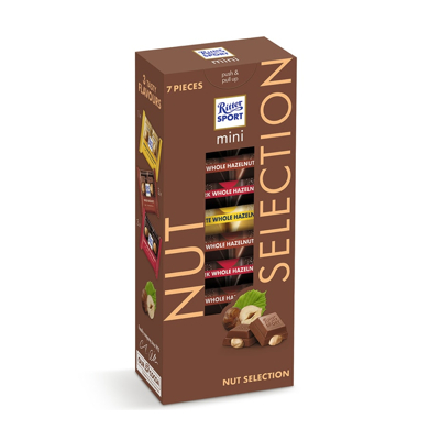 Afbeelding van Ritter Sport Chocolade Mini Nut Selection Mix Toren 7x16 gr