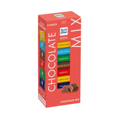Afbeelding van Ritter Sport Chocolade Mini Chocolate Mix Toren 9x16 gr