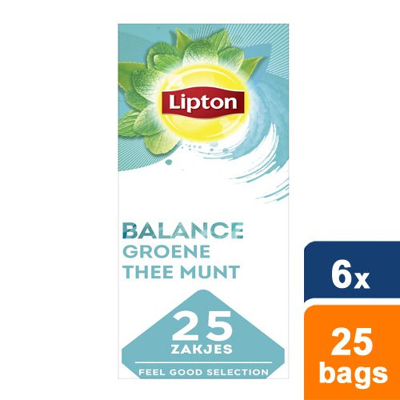 Afbeelding van Lipton Balance Green Tea Mint 25 theezakjes Doos 6 stuks