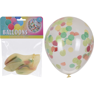 Afbeelding van Ballonnenset Confetti 30 cm set 3 sts