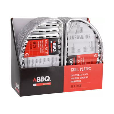 Afbeelding van Aluminium grillschalen set 4 stuks barbecue