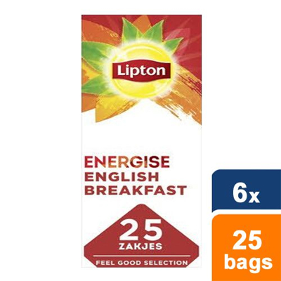Afbeelding van Lipton Energise English Breakfast Thee 25 theezakjes Doos 6 stuks