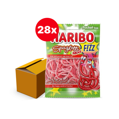 Afbeelding van Haribo Spaghetti Red Fizz (28 x 70 gr)