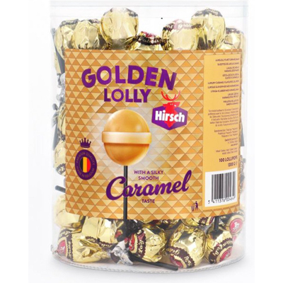 Afbeelding van Hirsch Golden Lolly, 100 stuks, pot van 1,2 kg snoepgoed