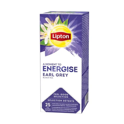 Afbeelding van Lipton Energise Earl Grey Thee doos 25 theezakjes