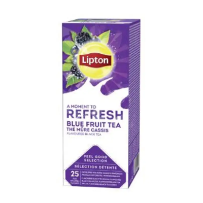 Afbeelding van Lipton Refresh Blauwe bessen en bramen thee doos 25 theezakjes
