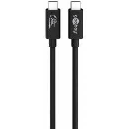 Afbeelding van USB C naar kabel 0.7 meter 4.0 (40 Gbps, Vertind koper, Power Delivery, 240 W, Thunderbolt 3/4)