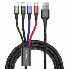 Bild av Baseus 4 i 1 multiladdarkabel USB Lightning, MicroUSB och 2x C