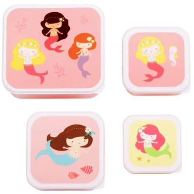 Afbeelding van A Little Lovely Company Snack Box Set Mermaids 4st.
