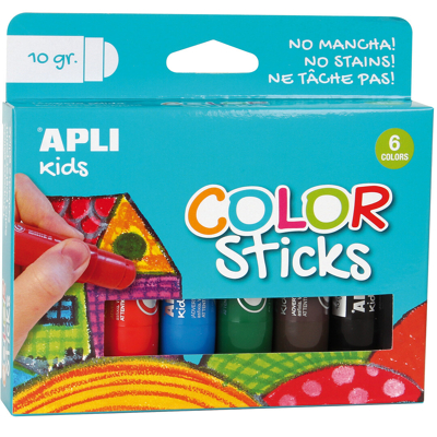 Afbeelding van Apli Kids plakkaatverf Color sticks, blister met 6 stuks