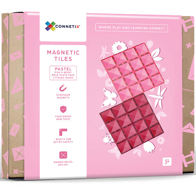 Afbeelding van Connetix uitbreidingsset bodemplaten pink berry 2st