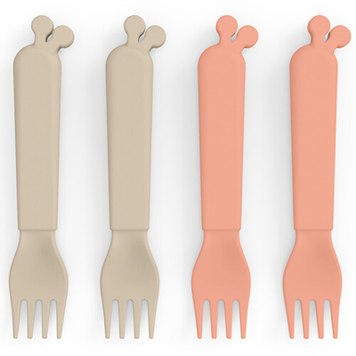 Image de Done by deer fourchettes pour enfants kiddish raffi sable corail 4 unités