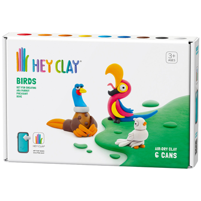 Afbeelding van Hey clay boetseerklei vogels fazant, papegaai en duif