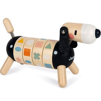 Afbeelding van Janod Houten speelgoed hond met vormen en kleuren