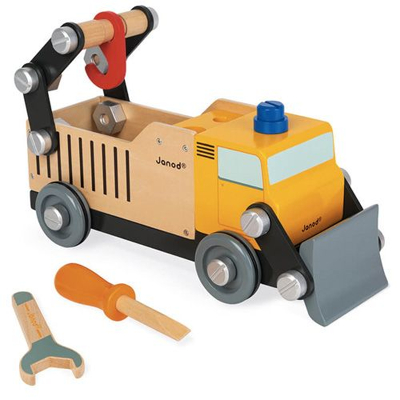 Afbeelding van Janod Houten speelgoed Brico&#039;kids Vrachtwagen wegwerker