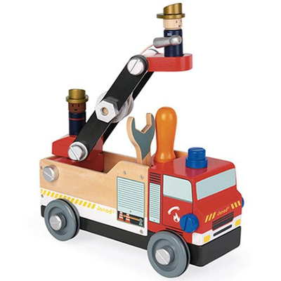 Afbeelding van Janod Houten speelgoed Brico&#039;kids Brandweerauto