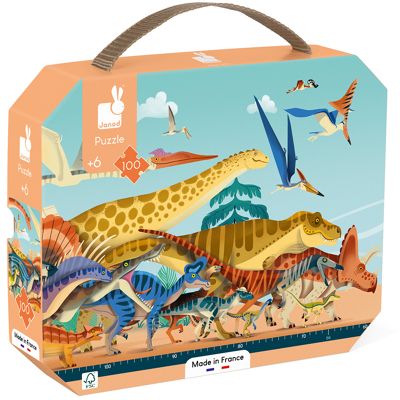 Afbeelding van Janod Dinopanorama Puzzel voor kinderen, Maat: One Size, Multi coloured