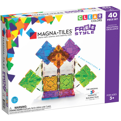 Afbeelding van Magna tiles magnetische tegels clear colors freestyle 40st