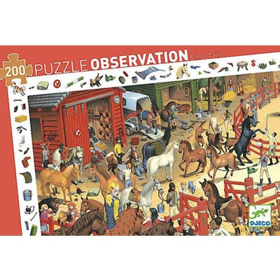 Image de Djeco Pferde Puzzle pour enfants, Taille: One Size, Multi coloured