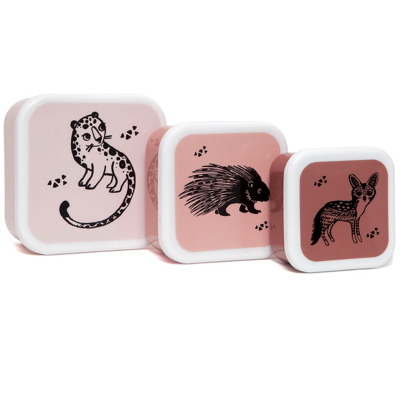 Afbeelding van Petit Monkey Lunchbox Set Black Animals