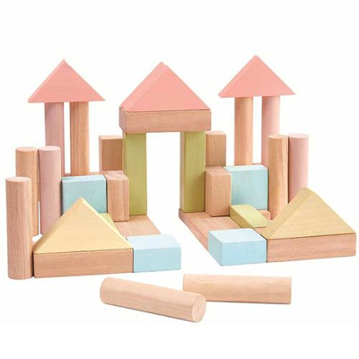 Afbeelding van Plan toys bouwblokken pastel (40st)