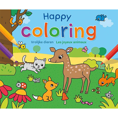 Afbeelding van Uitgeverij deltas kleurboek happy coloring vrolijke dieren