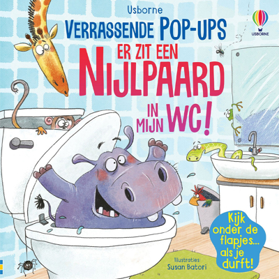 Afbeelding van Uitgeverij usborne pop upboek er zit een nijlpaard in mijn wc!