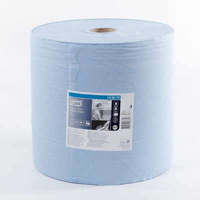 Afbeelding van Tork Poetsrol Heavy Duty wiping paper Quick Dry 2 laags blauw W1 130070