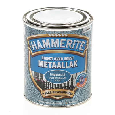 Afbeelding van Hammerite Metaallak Hamerslag Donkerblauw 0,75 liter Kunststof &amp; metaal verf