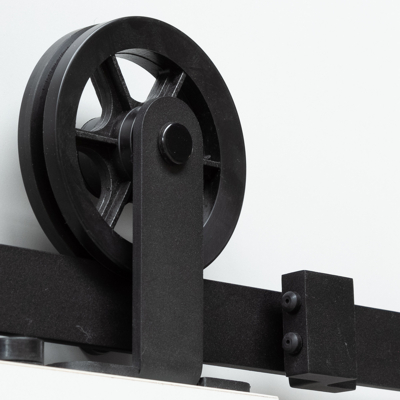 Afbeelding van Schuifdeursysteem Wheel Top mat zwart