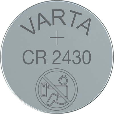 Afbeelding van varta 6430101401 knoopcel batterij 3,0V 24,5MM CR2430 280MAH lithium 24,5 x 3,0mm. geschikt voor