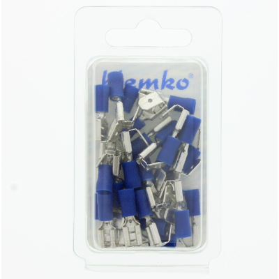 Afbeelding van Klemko geïsol. kabelschoen blauw vlakstekerhuls tab 6.3x0.8mm 25 st.