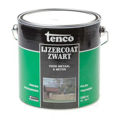 Afbeelding van Tenco IJzercoat Zwart 2,5 liter Buiten onderhoud