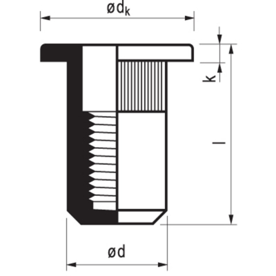 Afbeelding van Masterfix Blindklinkmoer M4x16mm staal cilinderkop (Per 250 stuks)
