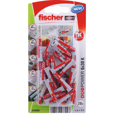 Afbeelding van Fischer plug duopower 6x30mm 28 stuks