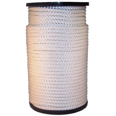 Afbeelding van Nylon touw 6mm Wit Gevlochten Rol 200 mtr