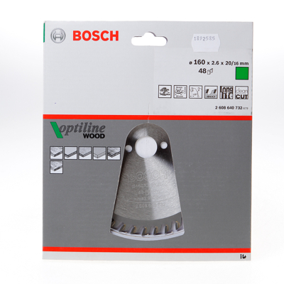 Afbeelding van Bosch Cirkelzaagblad 48 tanden Optiline Wood ATB 160 x 20/16mm