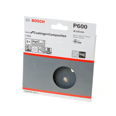 Afbeelding van Bosch Schuurschijf coating and composites diameter 125mm K600 blister van 5 schijven