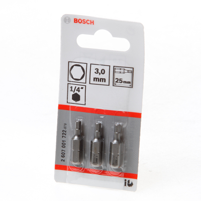 Afbeelding van Bosch Bitskaart inbus 3mm blister van 3 bits