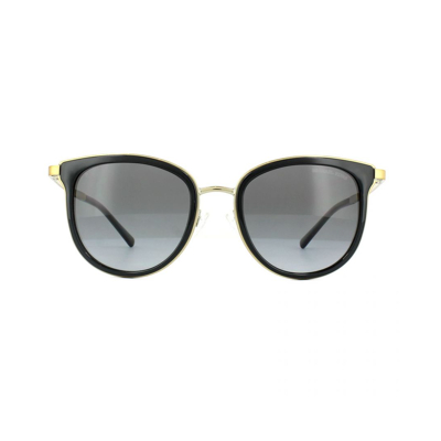 Afbeelding van Michael Kors Cat Eye Dames Black Gold Gray Digient Polarisated zonnebril Sunglasses